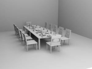 decorated breakfast table 3D Model