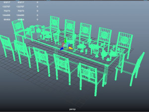 decorated breakfast table 3D Model
