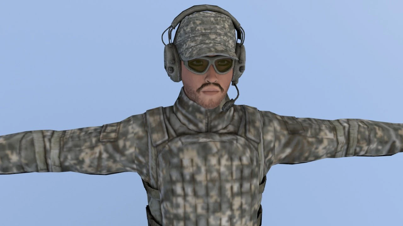 military man character 3D Model .c4d .max .obj .3ds .fbx .stl .blend