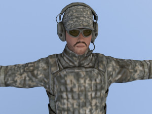 military man character 3D Model