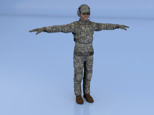 military man character 3D Model