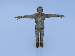military man character 3D Model