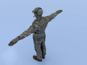 military man character 3D Model