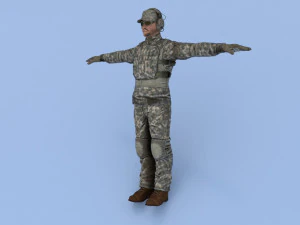 military man character 3D Model