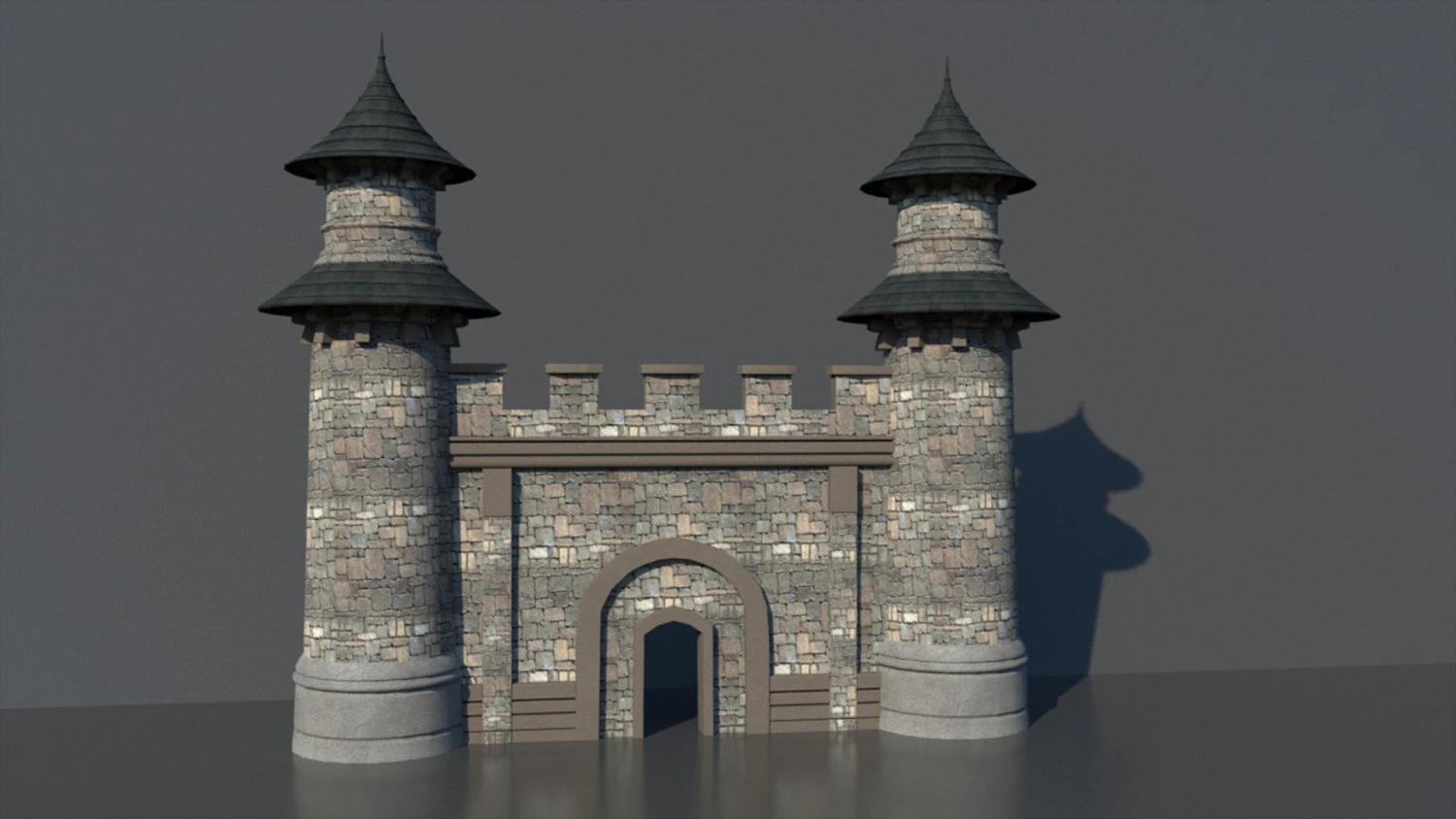 castle gate 3D Model .c4d .max .obj .3ds .fbx .stl .blend