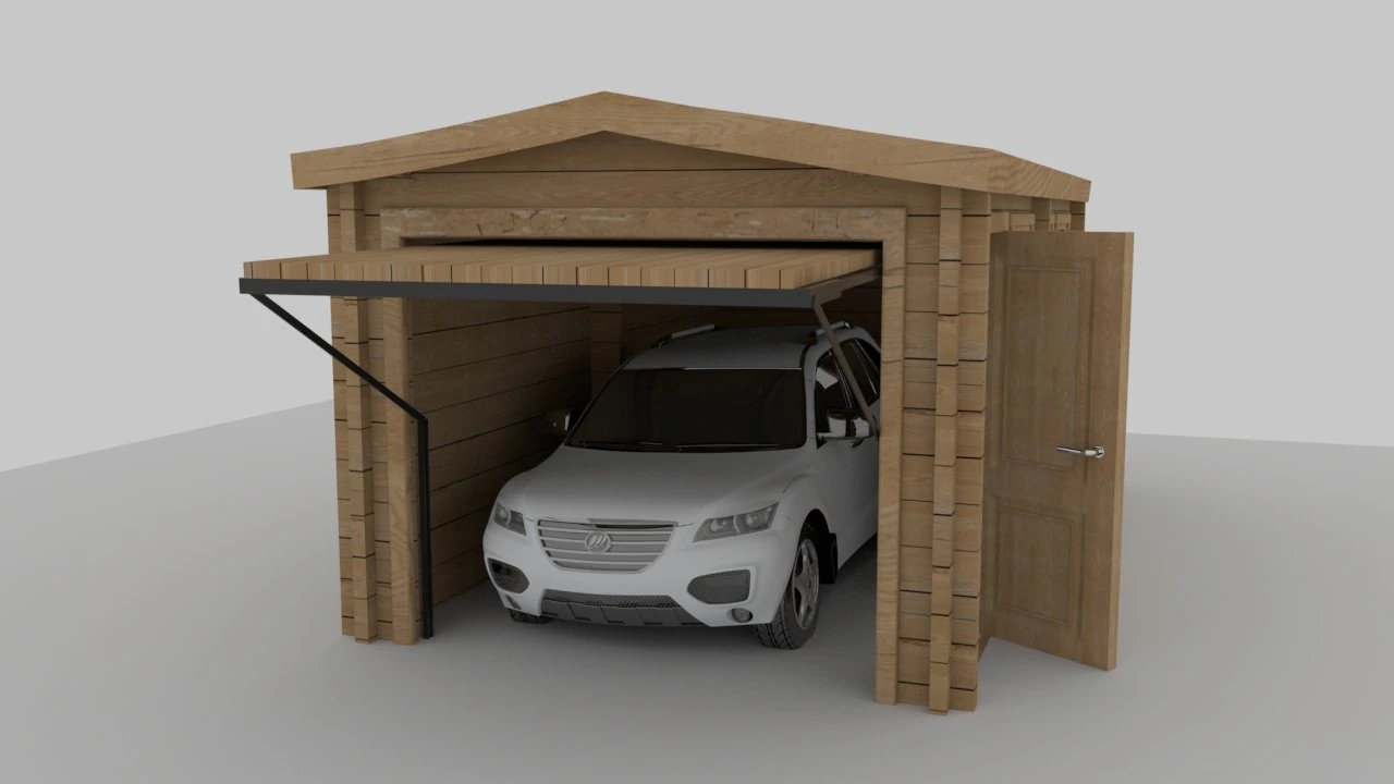 woody garage 3D Model .c4d .max .obj .3ds .fbx .stl .blend