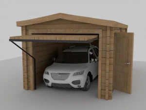 garage legnoso Modello 3D