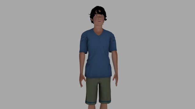 young boy 3D 模型 .c4d .max .obj .3ds .fbx .stl .blend 