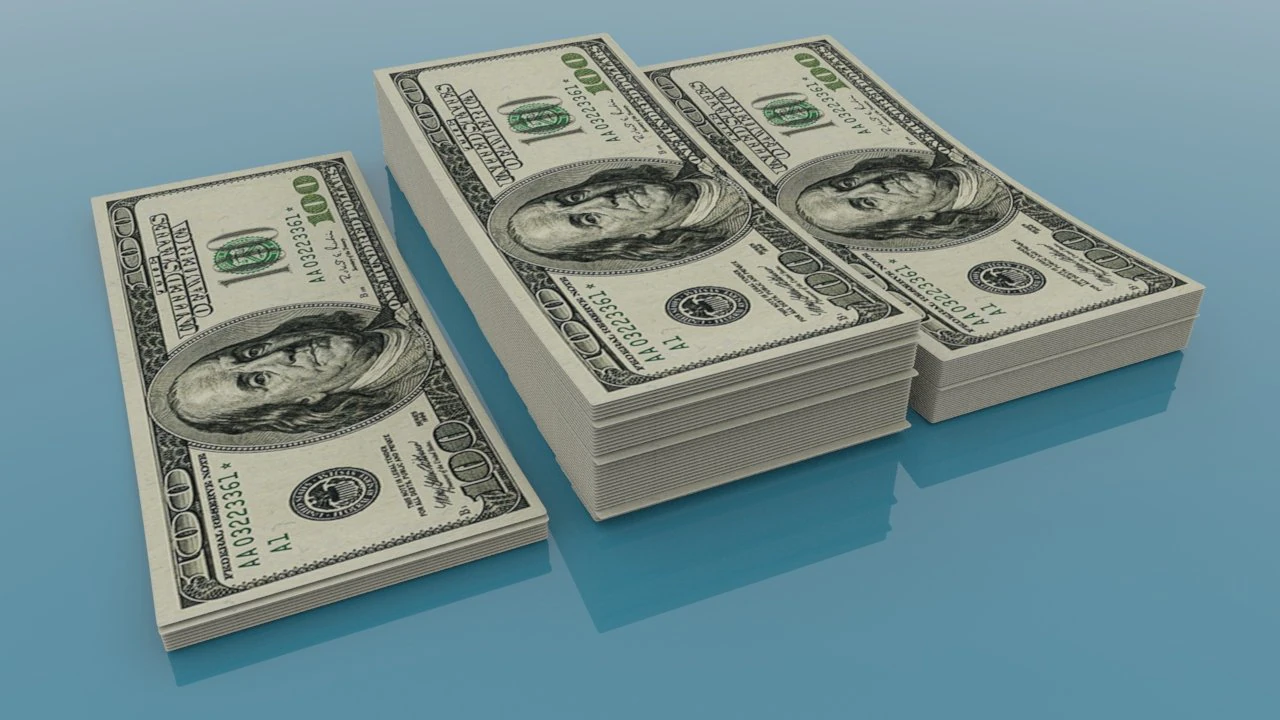 american dollar 100 3D Model .c4d .max .obj .3ds .fbx .stl .blend 