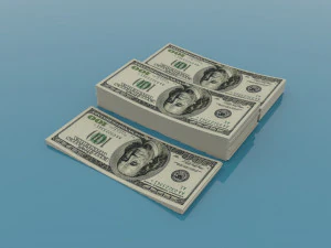 american dollar 100 3D Model