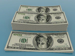 american dollar 100 3D Model
