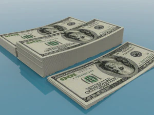 american dollar 100 3D Model