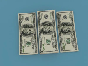 american dollar 100 3D Model