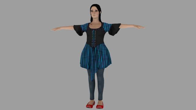 women character lowploy 3D Model .c4d .max .obj .3ds .fbx .stl .blend 