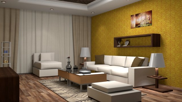 living room interior Modèle 3D .c4d .max .obj .3ds .fbx .stl .blend 