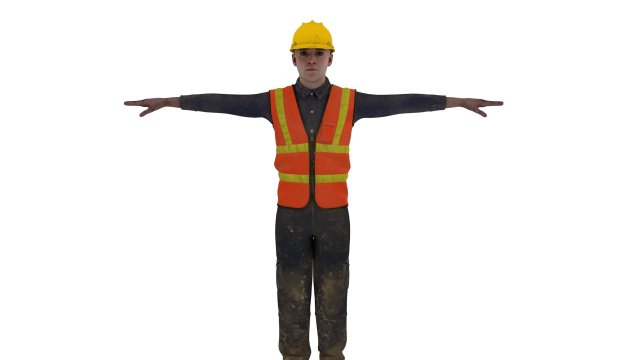 construction worker Modelo 3D .c4d .max .obj .3ds .fbx .stl .blend 