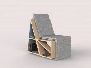 стул с книжной полкой 3D Модель