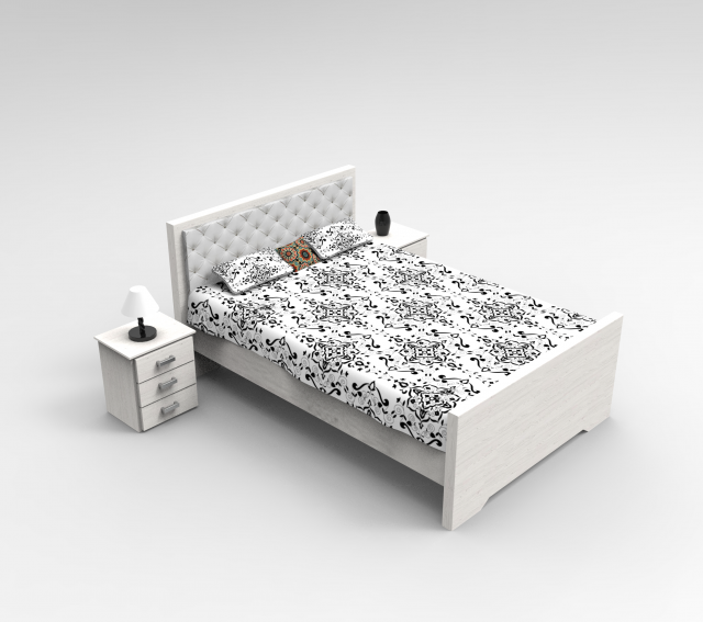 single bed 3D Модель .c4d .max .obj .3ds .fbx .stl .blend 