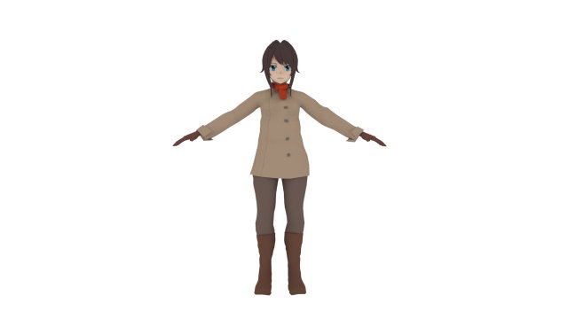 anime girl 3D Model .c4d .max .obj .3ds .fbx .stl .blend 