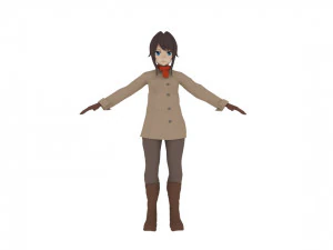 аниме девушка 3D Модель