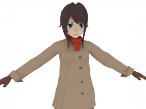 аниме девушка 3D Модель