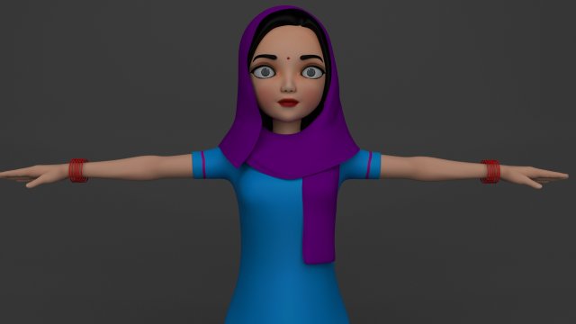 cartoon women 3D 모델 .c4d .max .obj .3ds .fbx .stl .blend 