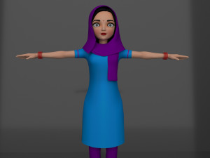 cartoon women 3D 모델