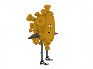 techno covid speaker cartoon Modèle 3D