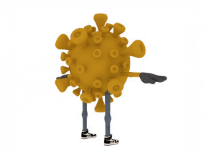 techno covid speaker cartoon Modèle 3D