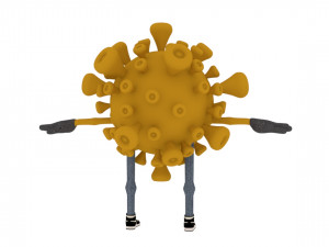 techno covid speaker cartoon Modèle 3D