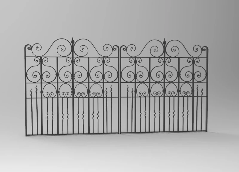 Large Gate 3D Model .c4d .max .obj .3ds .fbx .stl .blend 