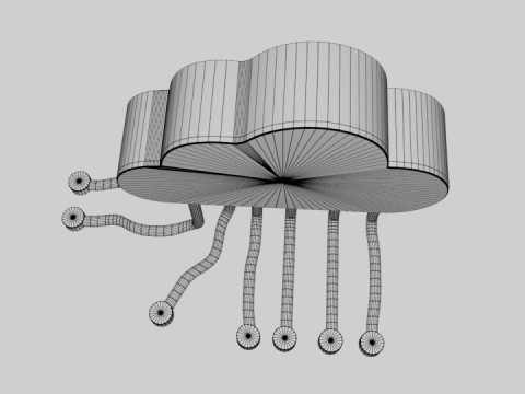 Cloud Network 3D Icon 3D Model