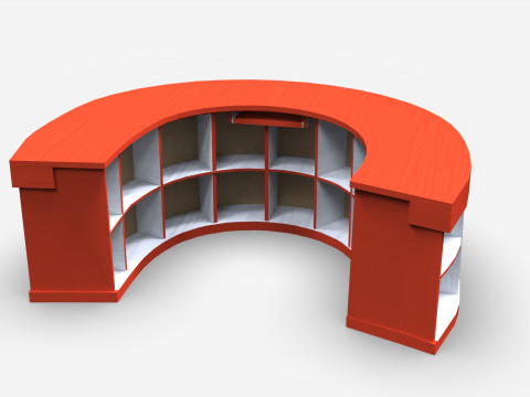 Semi Circular Reception Desk 3D Модель
