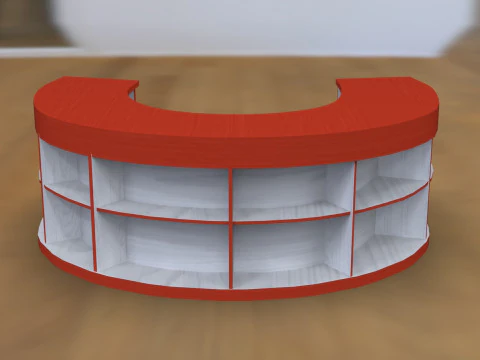 Semi Circular Reception Desk 3D Model