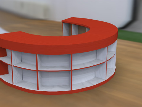 Semi Circular Reception Desk 3D Модель