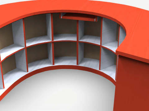 Semi Circular Reception Desk 3D Model
