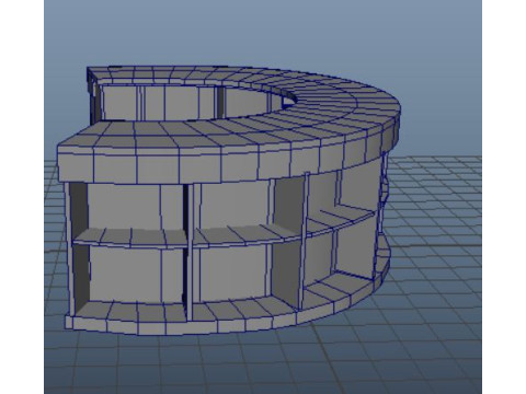 Semi Circular Reception Desk 3D Модель