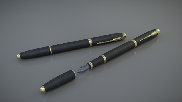 fountain pen Model 3D .c4d .max .obj .3ds .fbx .stl .blend 