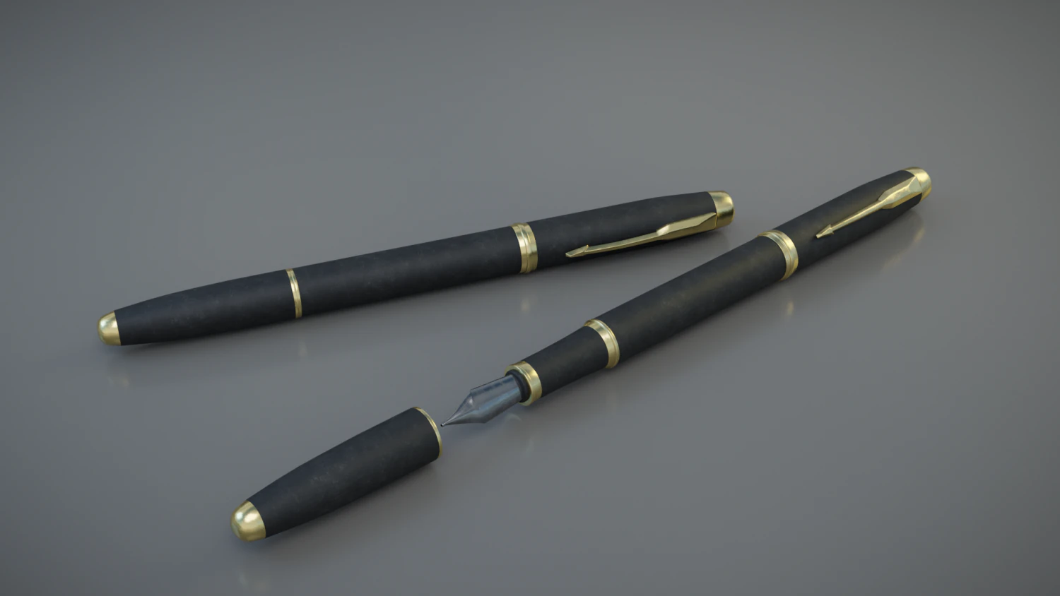 fountain pen 3D Model .c4d .max .obj .3ds .fbx .stl .blend