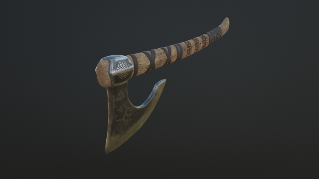 viking ax 3D Модель .c4d .max .obj .3ds .fbx .stl .blend 