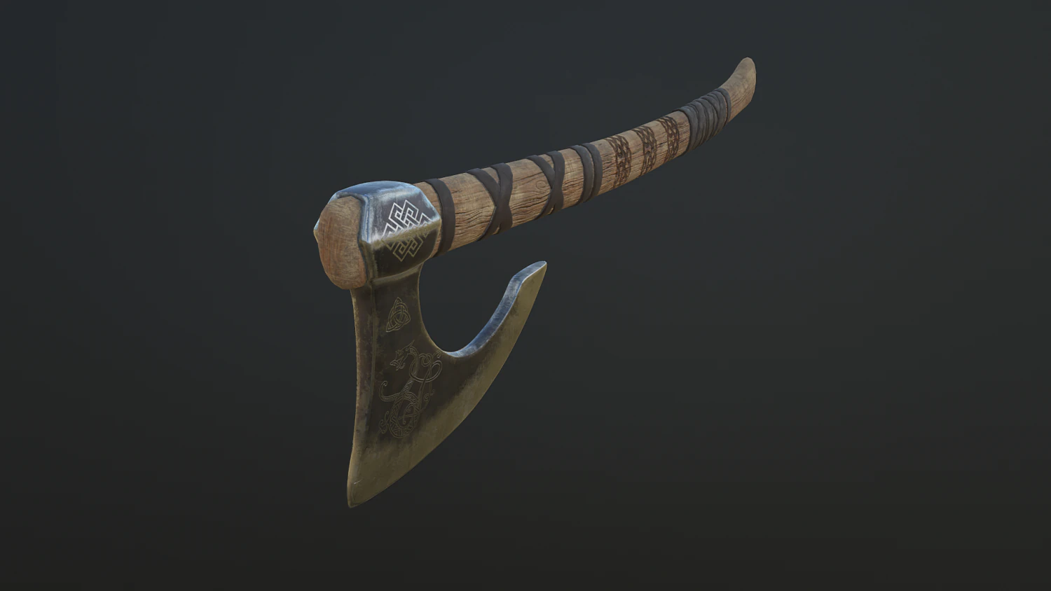 viking ax 3D Model .c4d .max .obj .3ds .fbx .stl .blend 