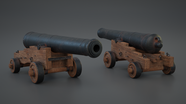 cannon 3D मॉडल .c4d .max .obj .3ds .fbx .stl .blend 