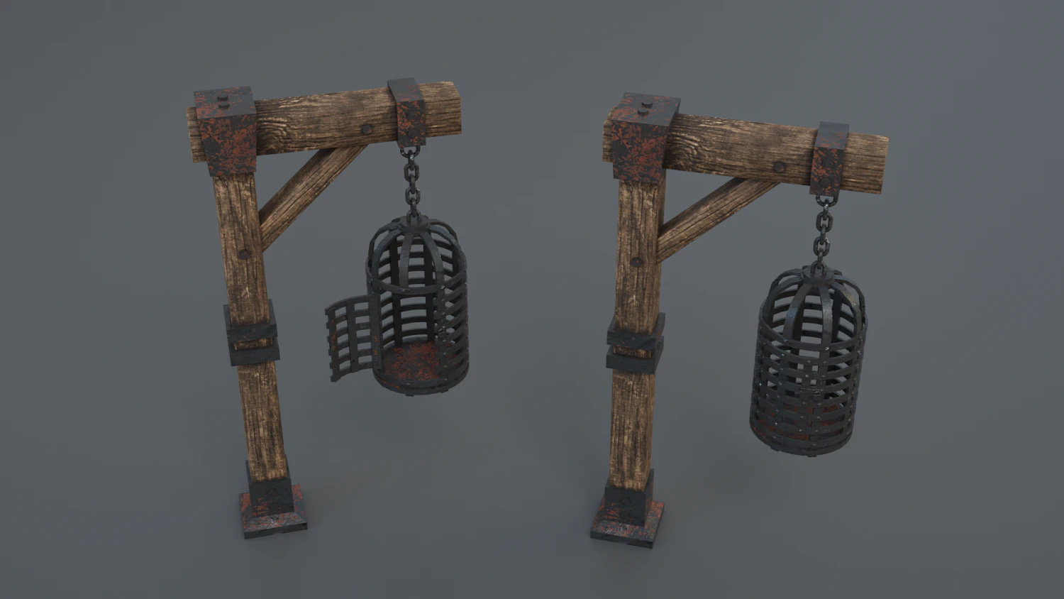 metal cage 3D Model .c4d .max .obj .3ds .fbx .stl .blend