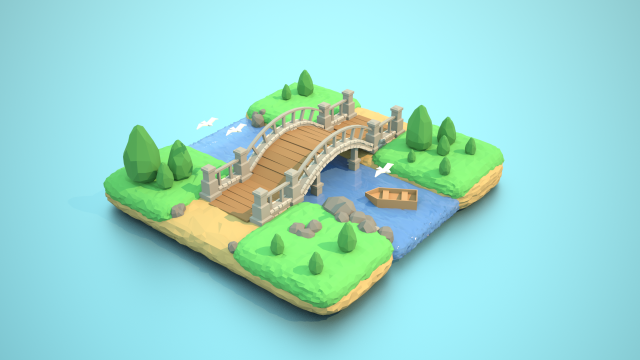 bridge 3D Модель .c4d .max .obj .3ds .fbx .stl .blend 