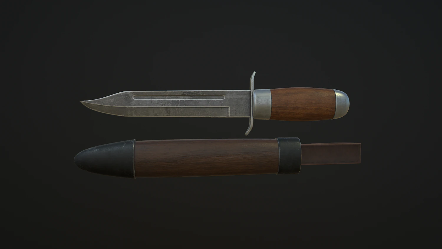 hunting knife 3D Model .c4d .max .obj .3ds .fbx .stl .blend 