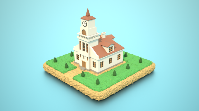 city hall Modèle 3D .c4d .max .obj .3ds .fbx .stl .blend 