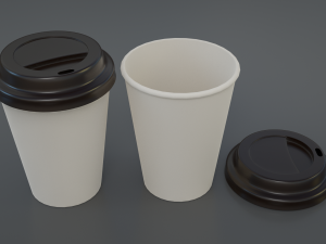 plastic paper coffee Model 3D