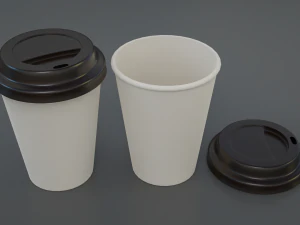 プラスチック紙コーヒー 3Dモデル