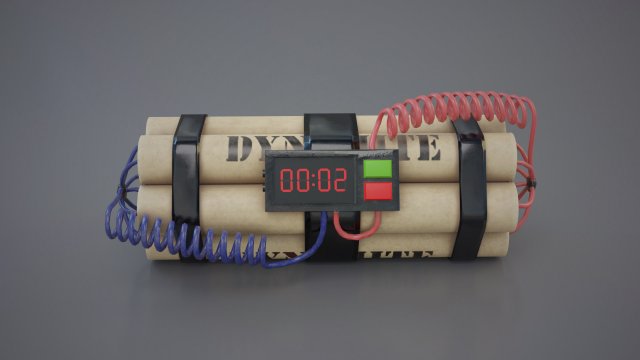 dynamite Model 3D .c4d .max .obj .3ds .fbx .stl .blend 