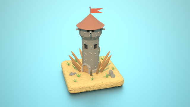 watch tower 3D Model .c4d .max .obj .3ds .fbx .stl .blend 